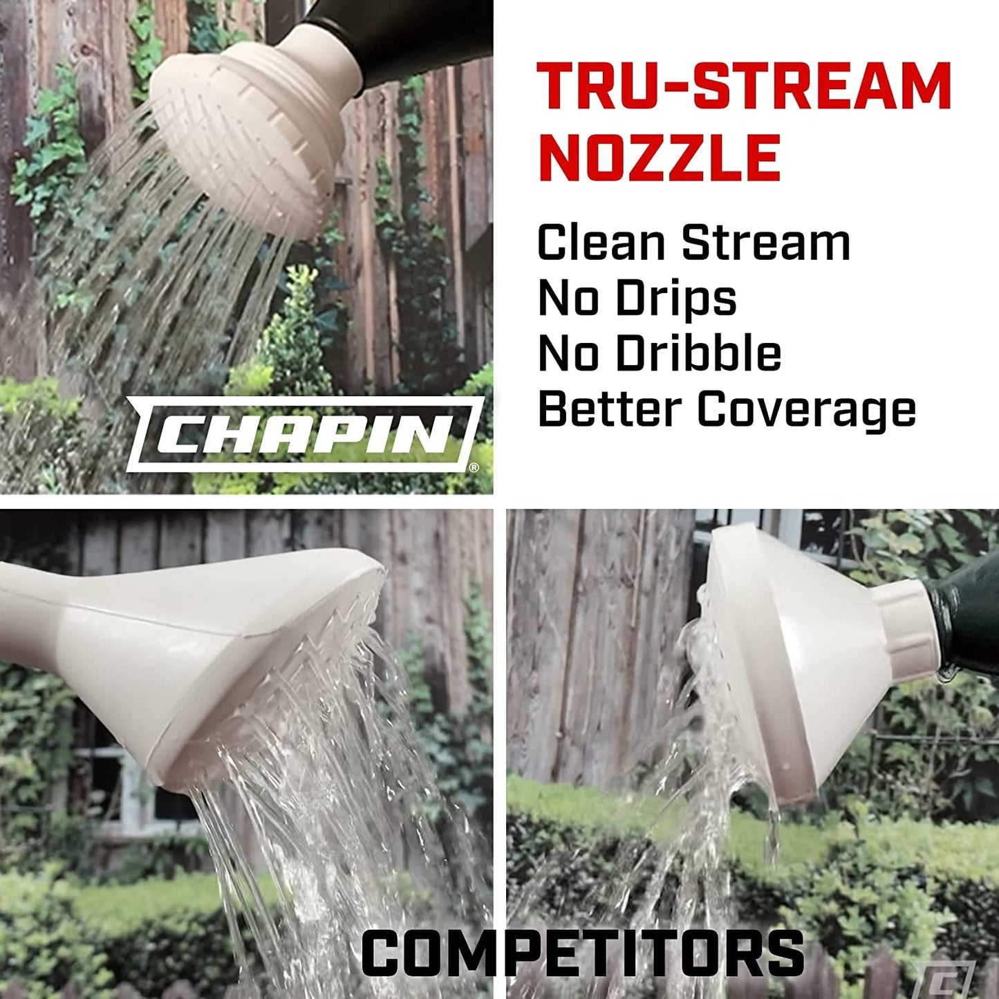 Skorter | 2-gallon Tru-Stream outdoor and indoor 100% recycled plastic watering can, detachable nozzle