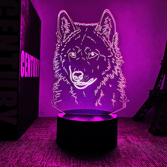 Skorter | WolfLight - 3D Night Lamp with Touch Control and Black Base