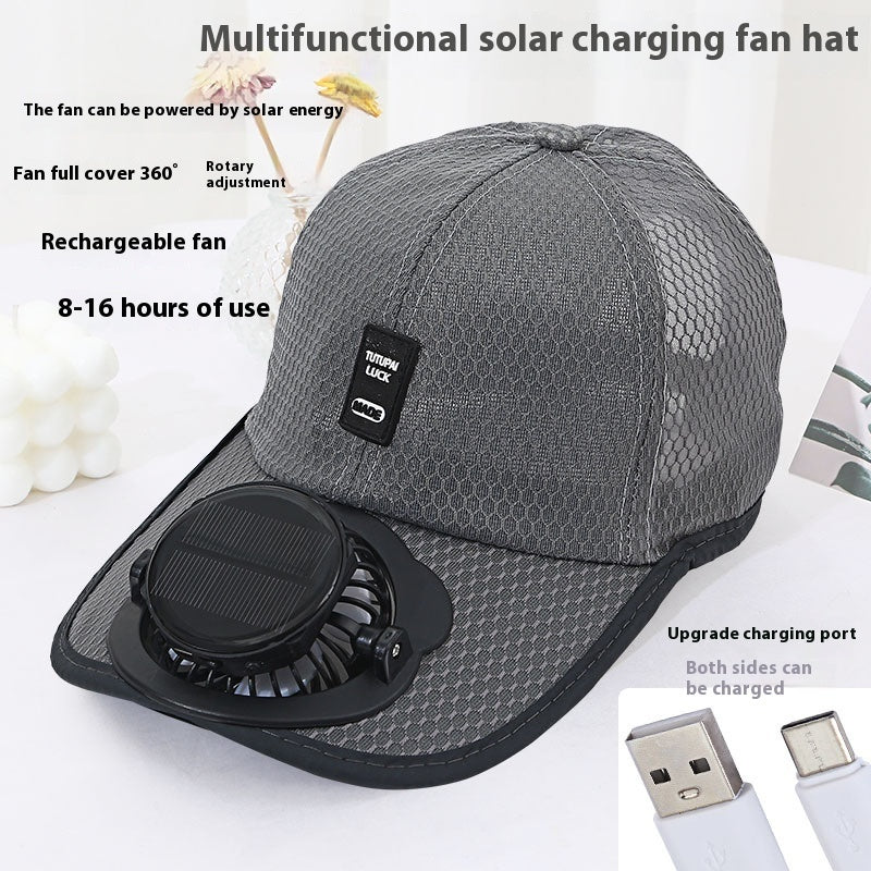 Skorter | Solar Unisex Fan Hat with breathable mesh sun protection
