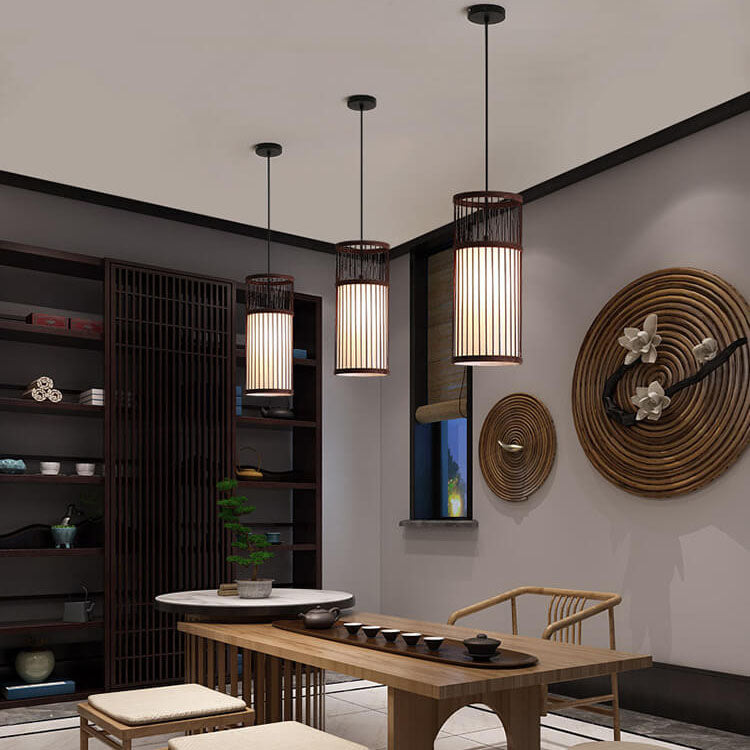 Skorter | Bambora Zen Pendant Light | Handwoven Bamboo Lantern | Japanese Design | Natural Elegance