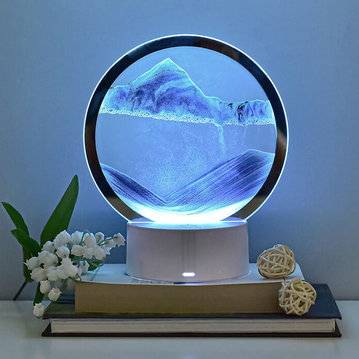 Skorter | Creative Round Hourglass Quicksand 3D LED Night Light Table Lamp