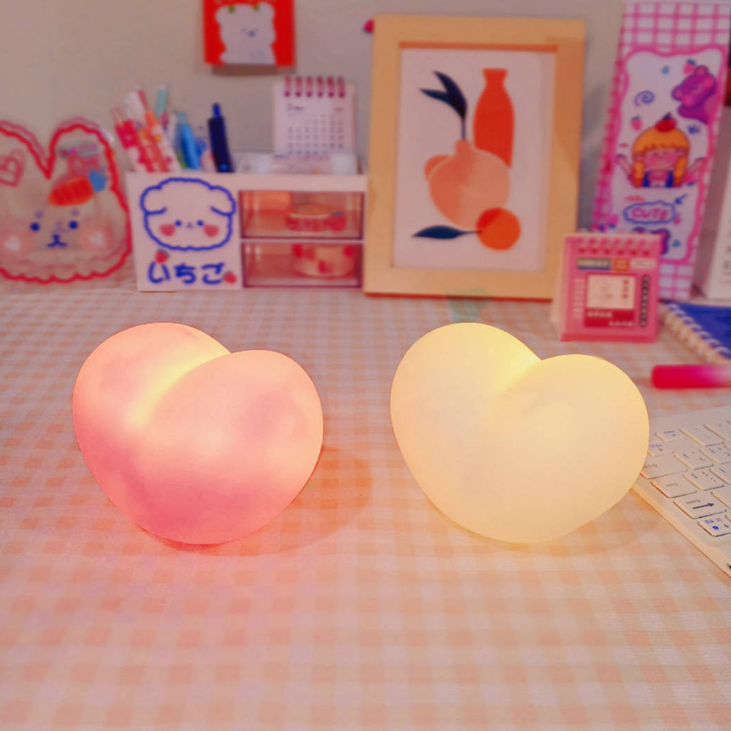 Skorter | LuvSphere Silicone LED Night Light | Heart-Shaped Design | Table Lamp | Warm Mood Light | Decorative