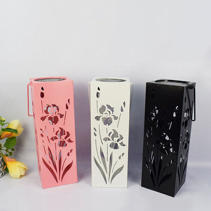 Skorter | Solar Butterfly Rose Pattern Hollow Column LED Outdoor Waterproof Decorative Lamp