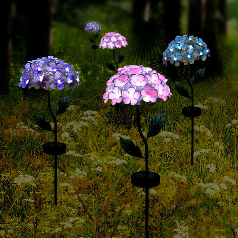 Skorter | Modern Solar Outdoor Waterproof Simulation Hydrangea LED Outdoor Lawn Decorative Ground Stake Light