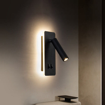 Skorter | Minimalistic rectangular spotlight swivel LED reading wall lamp
