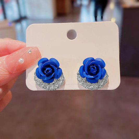 Skorter | Blue Rose Stud Earrings