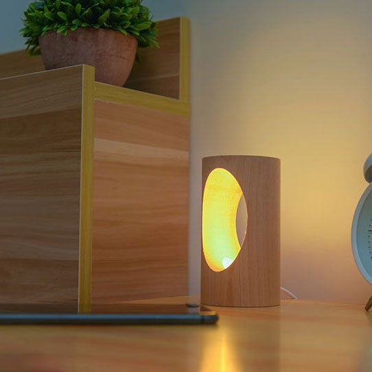 Skorter | Japanese solid wood rectangular column LED night lamp USB table lamp