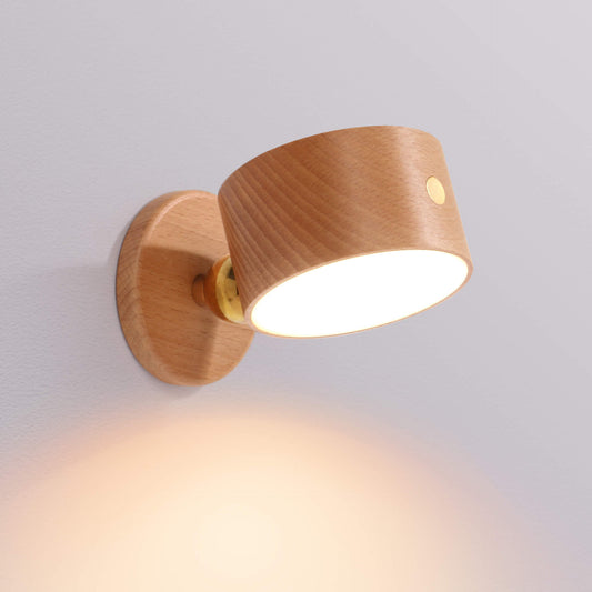 Skorter | Minimalistic Wood USB rechargeable Touch Magnet LED Night Wall Scone Lamp Light