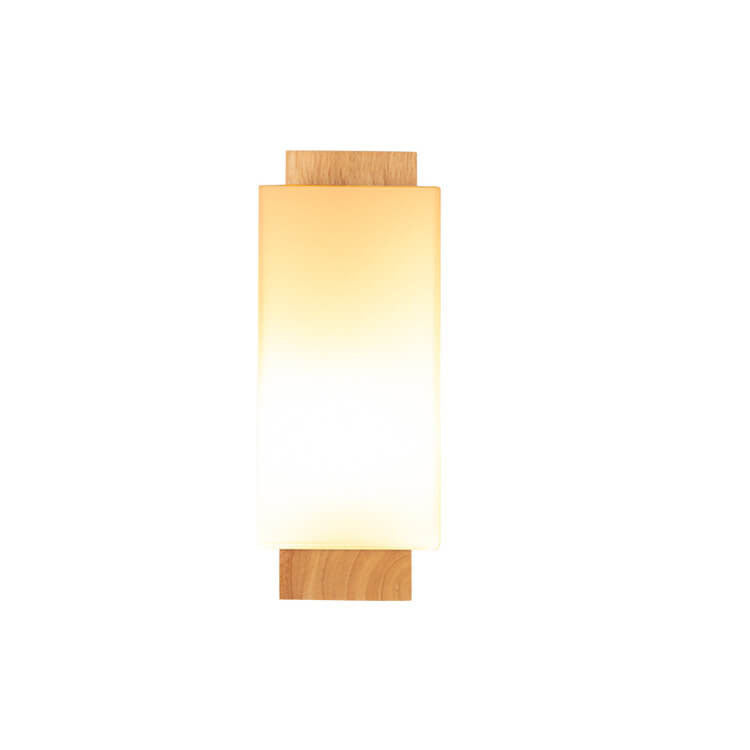 Skorter | Modern minimalist solid wood square glass column 1-light wall sconces lamp