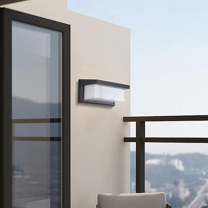 Skorter | Modern Minimalist Solar Rectangle PC LED Outdoor Wall Light Lamp For Outdoor Patio