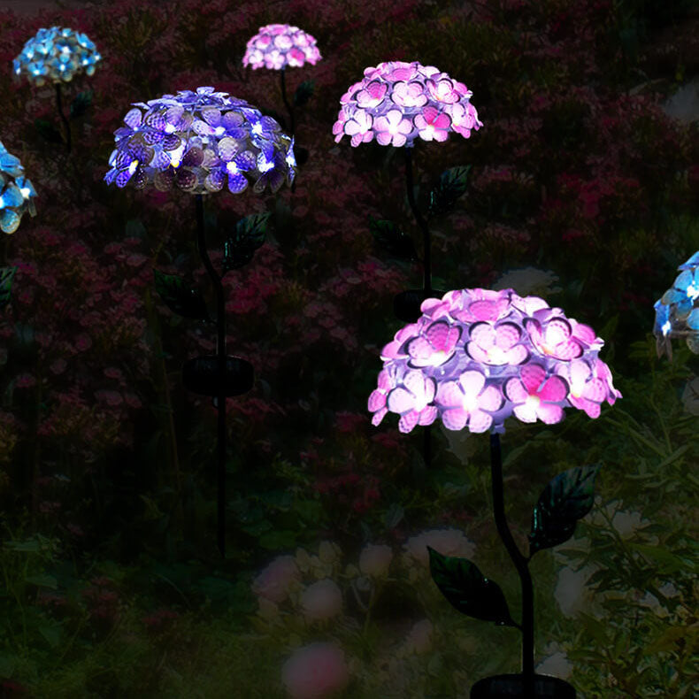 Skorter | Modern Solar Outdoor Waterproof Simulation Hydrangea LED Outdoor Lawn Decorative Ground Stake Light