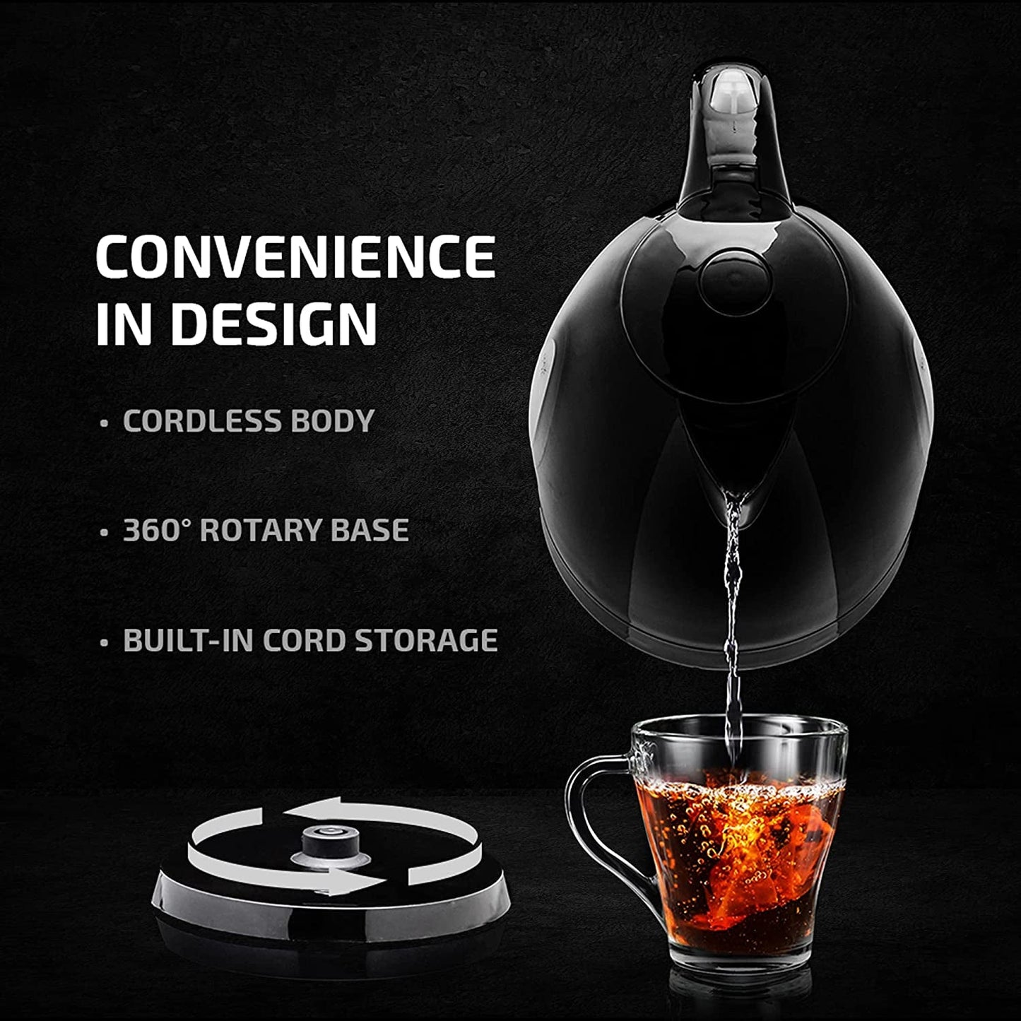 Skorter | Electric Kettle - Wireless with Automatic Shut-off and Boil Dry Protection