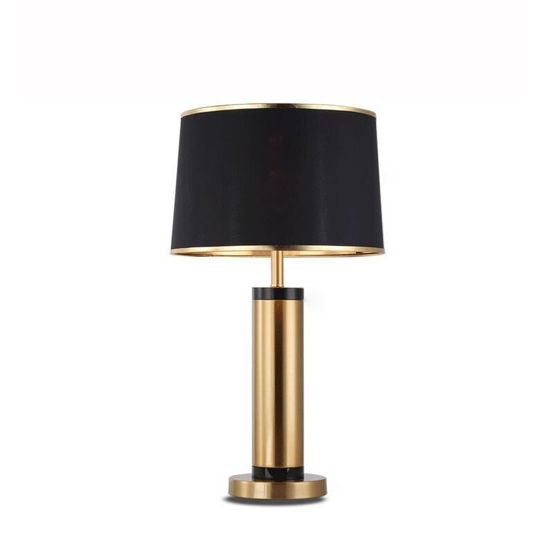 Skorter | Modern Transitional Cylinder Iron Fabric 1-Light Table Lamp for the Living Room