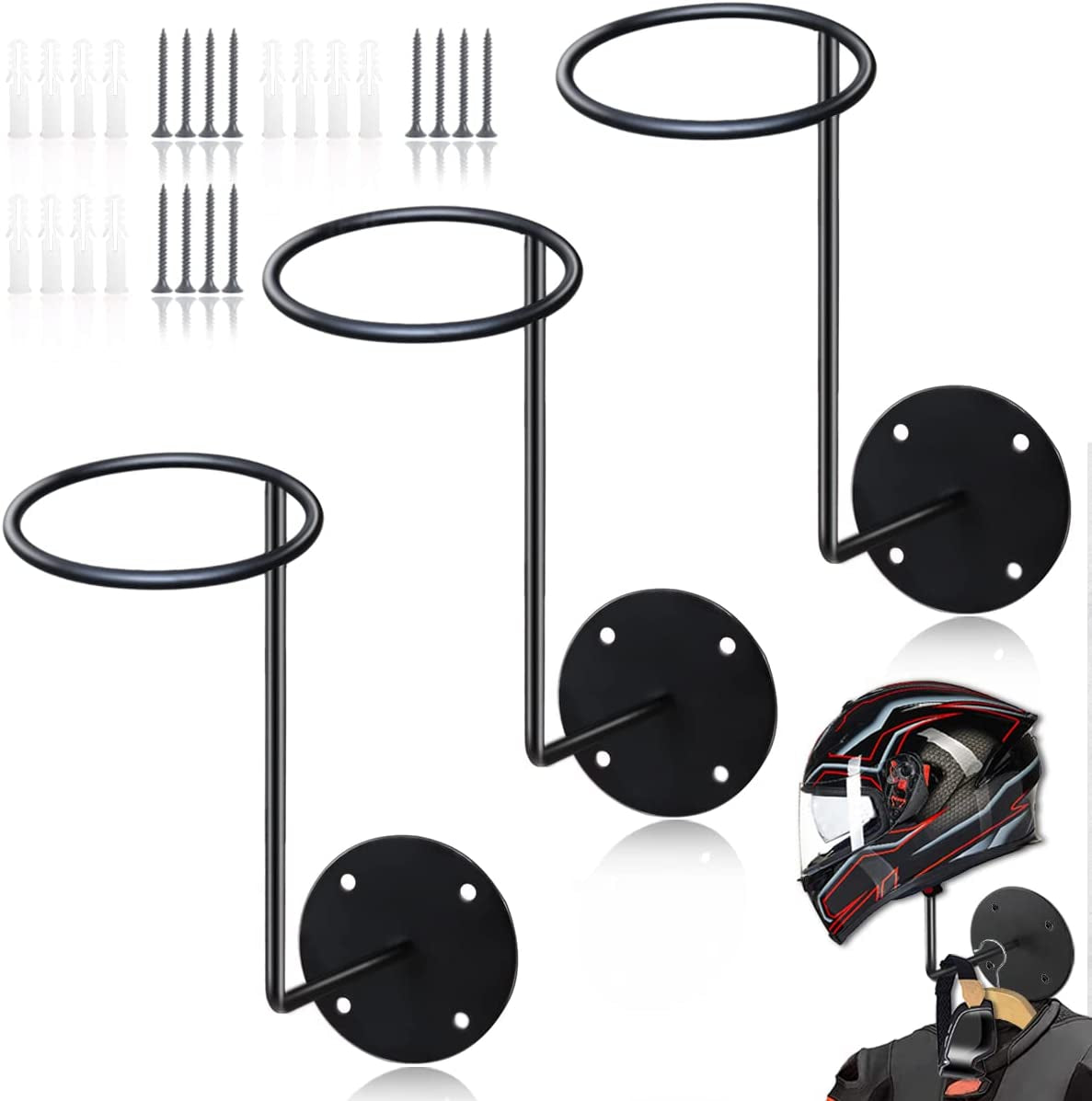 Skorter | Helmet Hanger Helmet Hanger Shelf Wall Mounted Hook for Coats, Hats, Caps - Upgraded