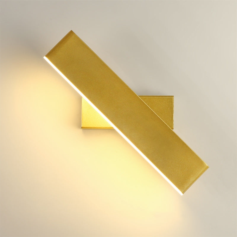 Skorter | Aqsa Minimalist LED Wall Lamp - Black/Gold/Brown, Bedroom, Metal