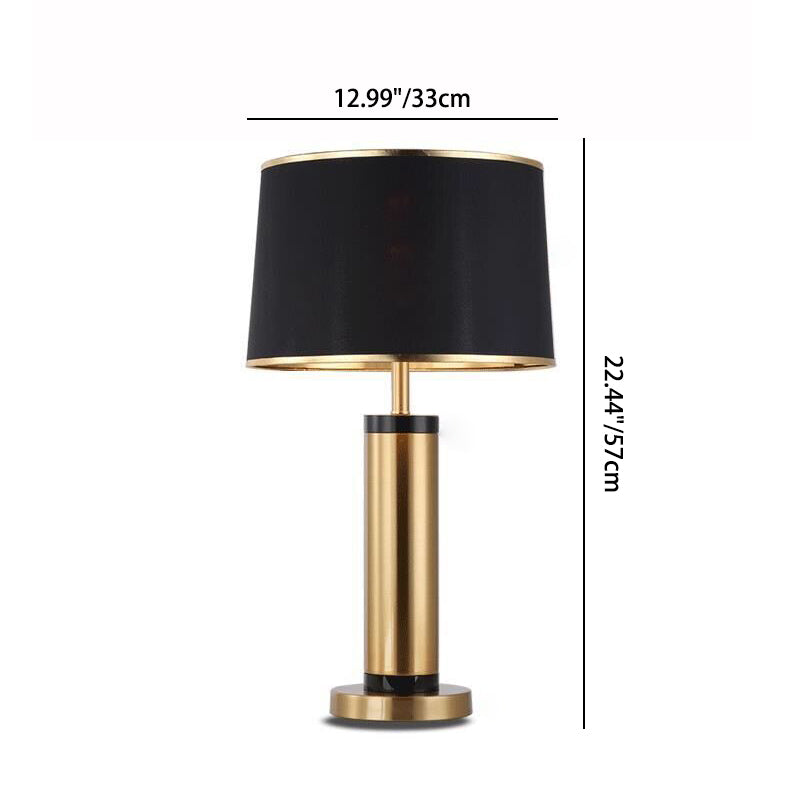 Skorter | Modern Transitional Cylinder Iron Fabric 1-Light Table Lamp for the Living Room