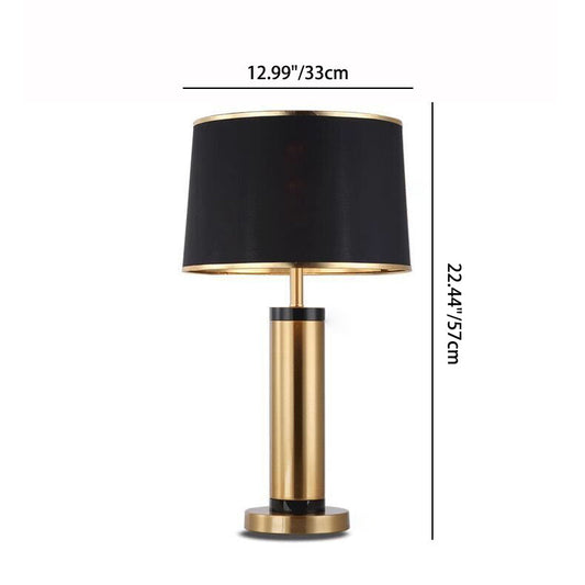 Skorter | Modern Transitional Cylinder Iron Fabric 1-Light Table Lamp for the Living Room
