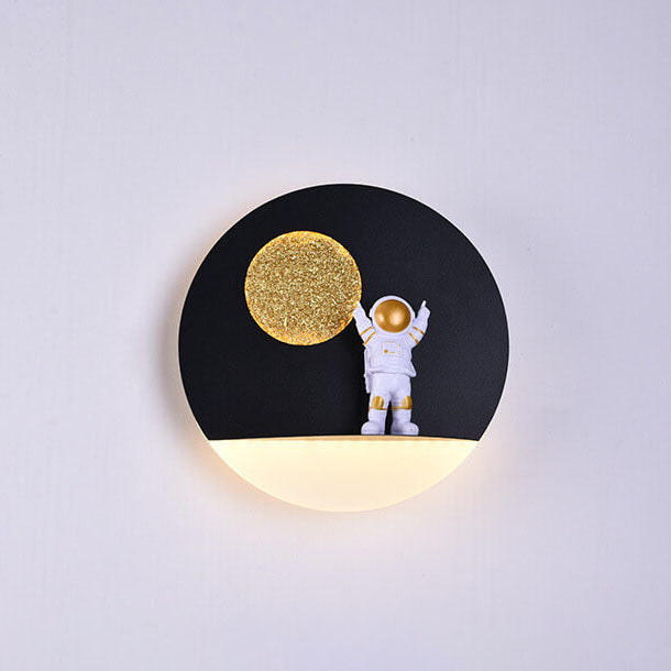 Skorter | Contemporary Creative Iron Resin Round Astronaut LED Wall Light Lamp for Bedroom