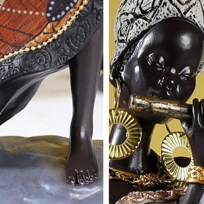 Skorter | African Female Musician Sculpture