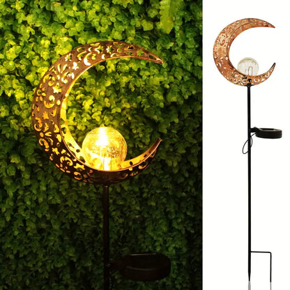 Skorter | Solar Garden Light made of Metal – Waterproof LED Design in Moon, Flame, Sun or Star Shape