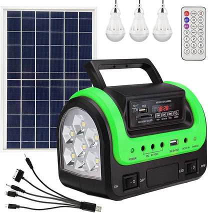 Skørter | Portable solar generator with flashlight for home use camping emergency