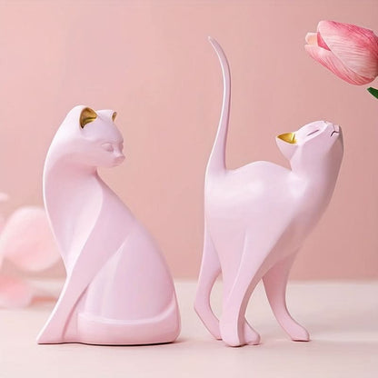 Skorter | Modern Resin Cat Figurine – Nordic Style Decor