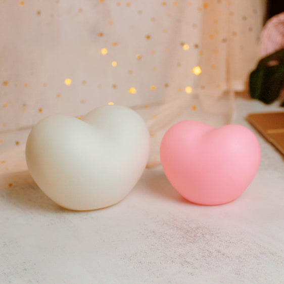 Skorter | LuvSphere Silicone LED Night Light | Heart-Shaped Design | Table Lamp | Warm Mood Light | Decorative