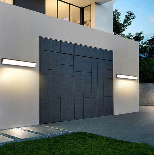 Skorter | AquaBar Modern LED Outdoor Wall Light | Aluminum & Acrylic | Durable & Waterproof | Warm White | Various Sizes