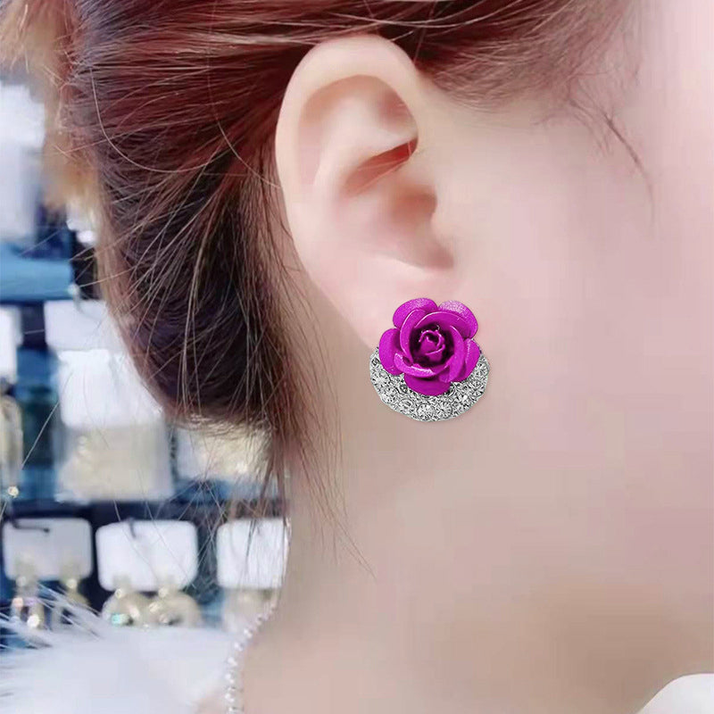 Skorter | Blue Rose Stud Earrings