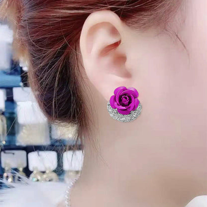 Skorter | Blue Rose Stud Earrings