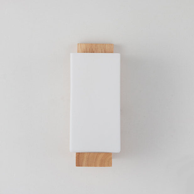 Skorter | Modern minimalist solid wood square glass column 1-light wall sconces lamp