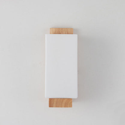 Skorter | Modern minimalist solid wood square glass column 1-light wall sconces lamp