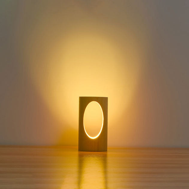 Skorter | Japanese solid wood rectangular column LED night lamp USB table lamp