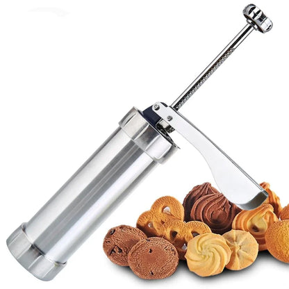 Skorter | Cookie press made of stainless steel with attachments for creative cookies and pastries