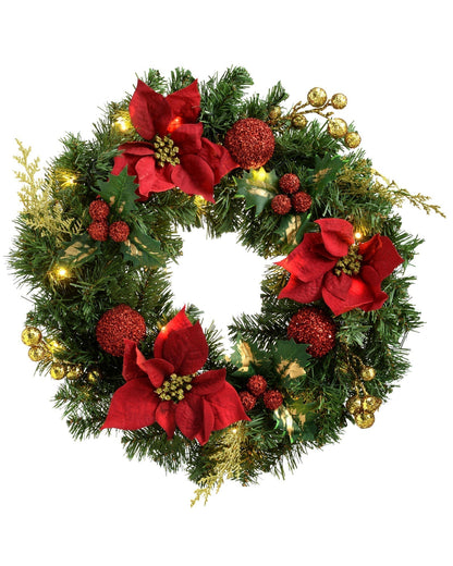 Skorter | Pre-lit LED light wreath illuminated with 20 LED lights