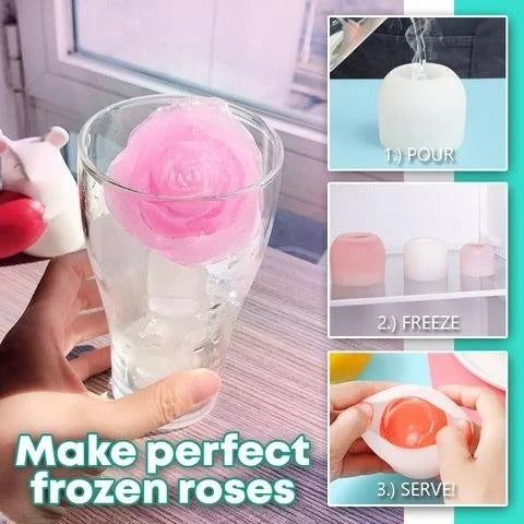 skorter | 3d Silicone Rose Shape Ice Cube Tray