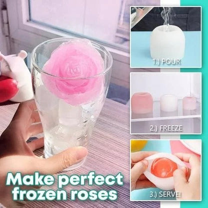 skorter | 3d Silicone Rose Shape Ice Cube Tray