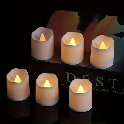 Skorter | 24/50/100 Pack Flameless LED Candles – Battery Operated Flickering Tealights, Smokeless and Romantic for Weddings and Proposals