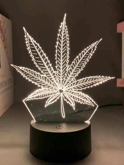 Skorter | Hemp Leaf - 3D Night Lamp Acrylic Table Lamp
