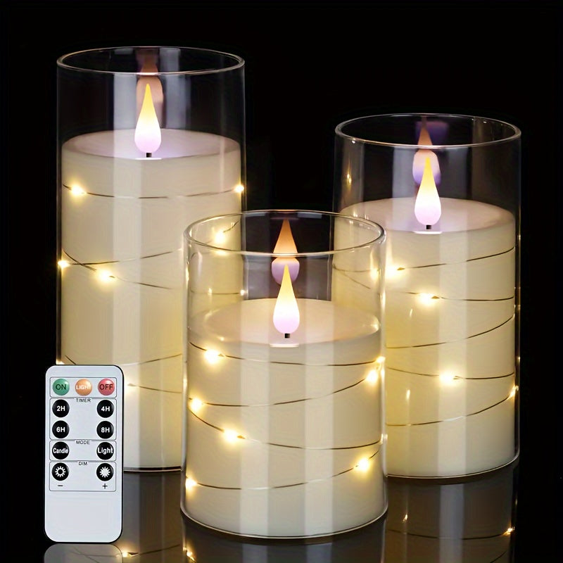 Skorter | 3-piece Romantic LED lights with Remote Control - Adjustable Brightness and Timer Function, Ideal for Parties, Weddings and Hotel Decoration