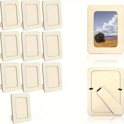 Skorter | 10 pcs Picture Frame - Wood DIY Handmade Picture Frames 15.24 cm - For Living Room, Office, Valentine's Day, New Year and Easter Gift