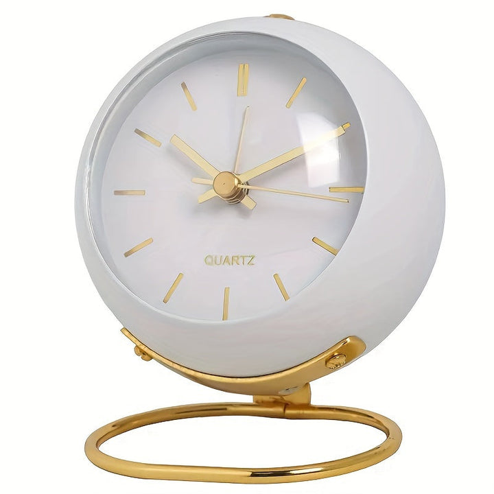Skorter | Retro Analog Alarm - Silent Non-Ticking Metal Clock