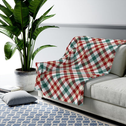 Skorter | and Green Plaid Plush Blanket Throw
