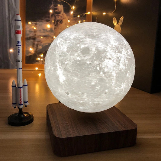 Skorter | 3D Magnetic Levitation Moon Lamp Night Light. Rotating Floating LED Moon Lamp