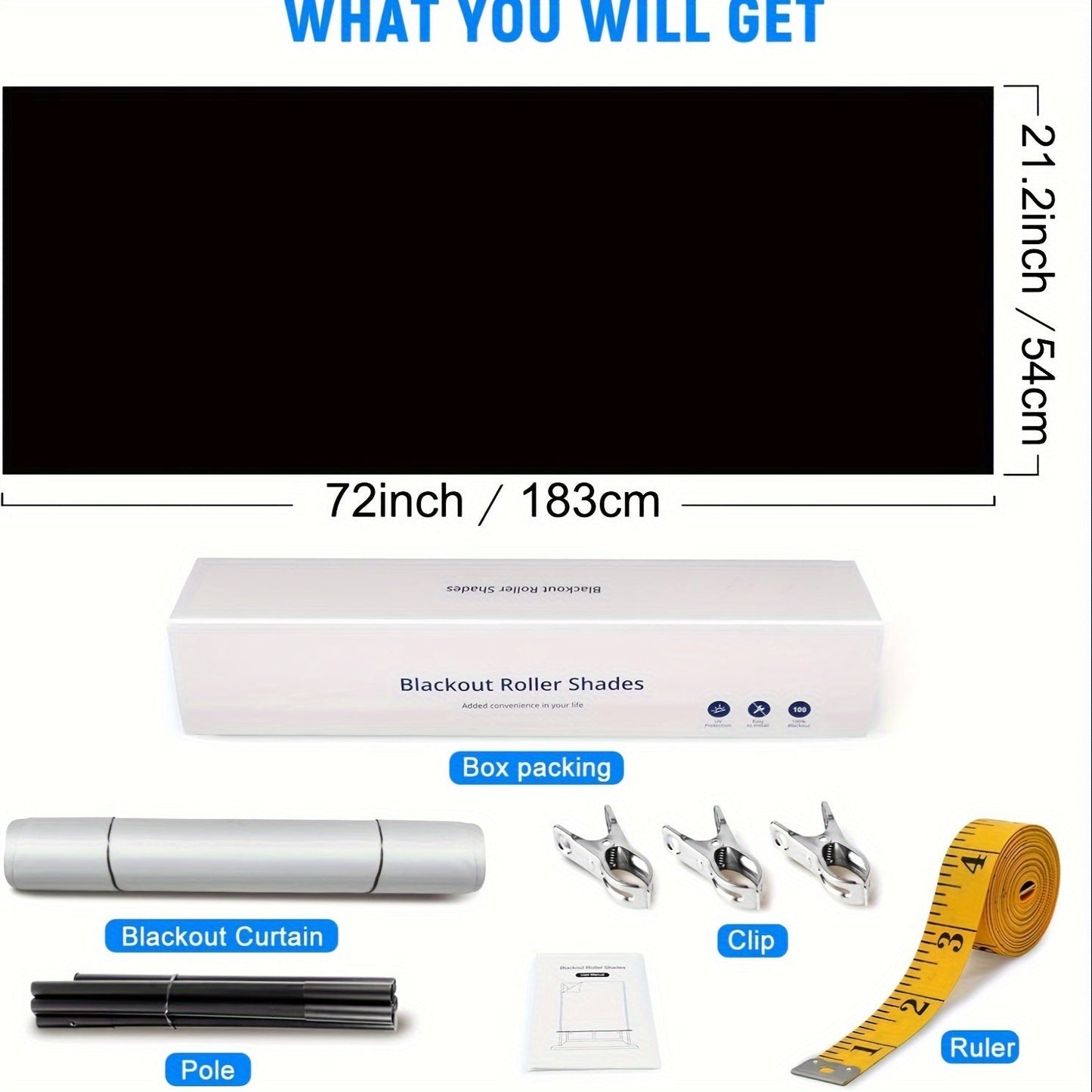 Skorter | Darkening Roller Blinds - Portable Thermal Insulated Curtains for Bedroom and Travel