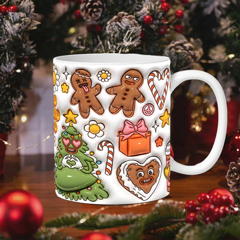 skorter | 3d Christmas Gingerbread Man Ceramic Coffee Mug