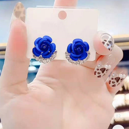 Skorter | Blue Rose Stud Earrings