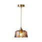 1 - Light Suspended Lighting Fixture Rustic Dining Room Pendant Lamp with Round Amber Alabaster Glass Shade in Brass - SKØRTER