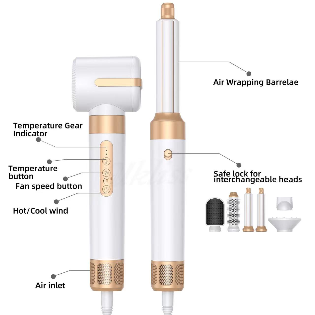 Skorter | 7-in-1 Airwrap Hair Styler | Multi-Functional Styling Tool for Curls, Waves & Straightening