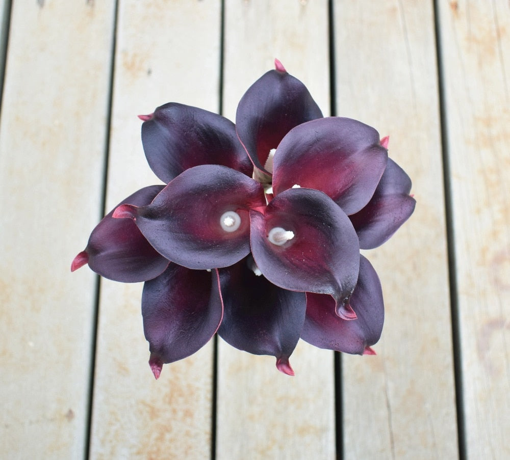 Skorter | 10 marine blue Calla lily PU Real Touch flowers wedding decoration bouquets table decoration artificial flowers home decor